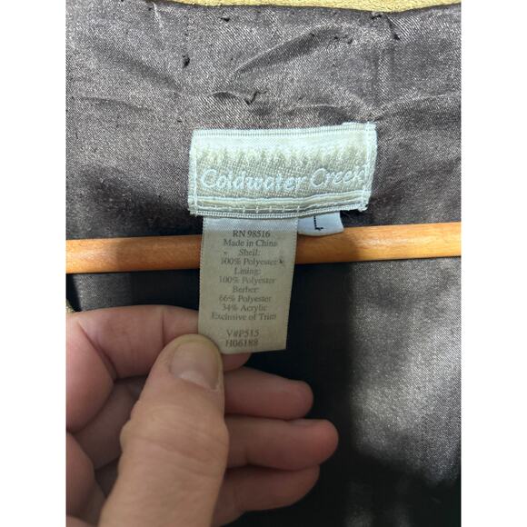 Vintage Faux Suede Jacket Large Tan Embroidered Howling Wolves Coldwater Creek - Picture 5 of 11